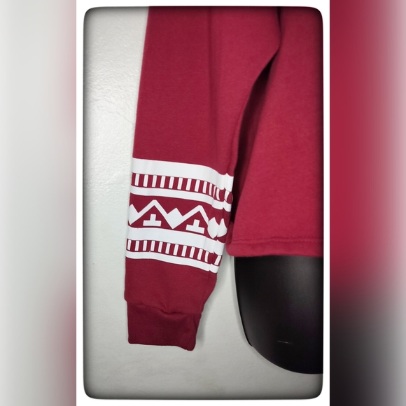 Coca-Cola Burgundy & White Holiday Hoodie Sz 1X - Picture 4 of 6